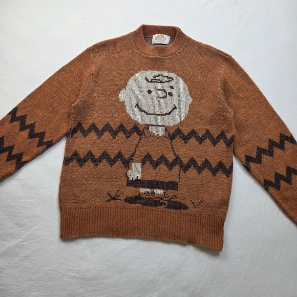 Vintage 70s Peanuts Charlie Brown Sweater L Arrow World’s Greatest Knit Rare - Picture 8 of 16